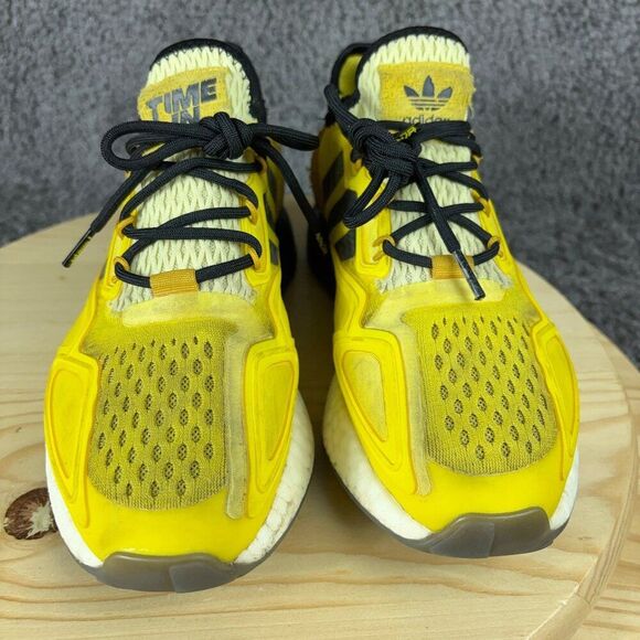 Adidas Ninja ZX 2K Boost Sneakers Mens 7 Time In Yellow Black Suede Mesh Shoes - Picture 3 of 8